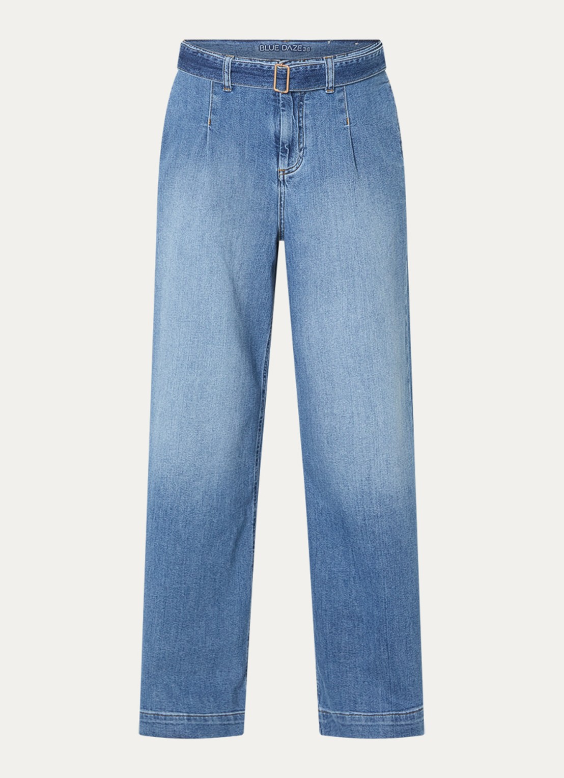Summum High waist wide leg jeans met ceintuur  - voorkant indigo
