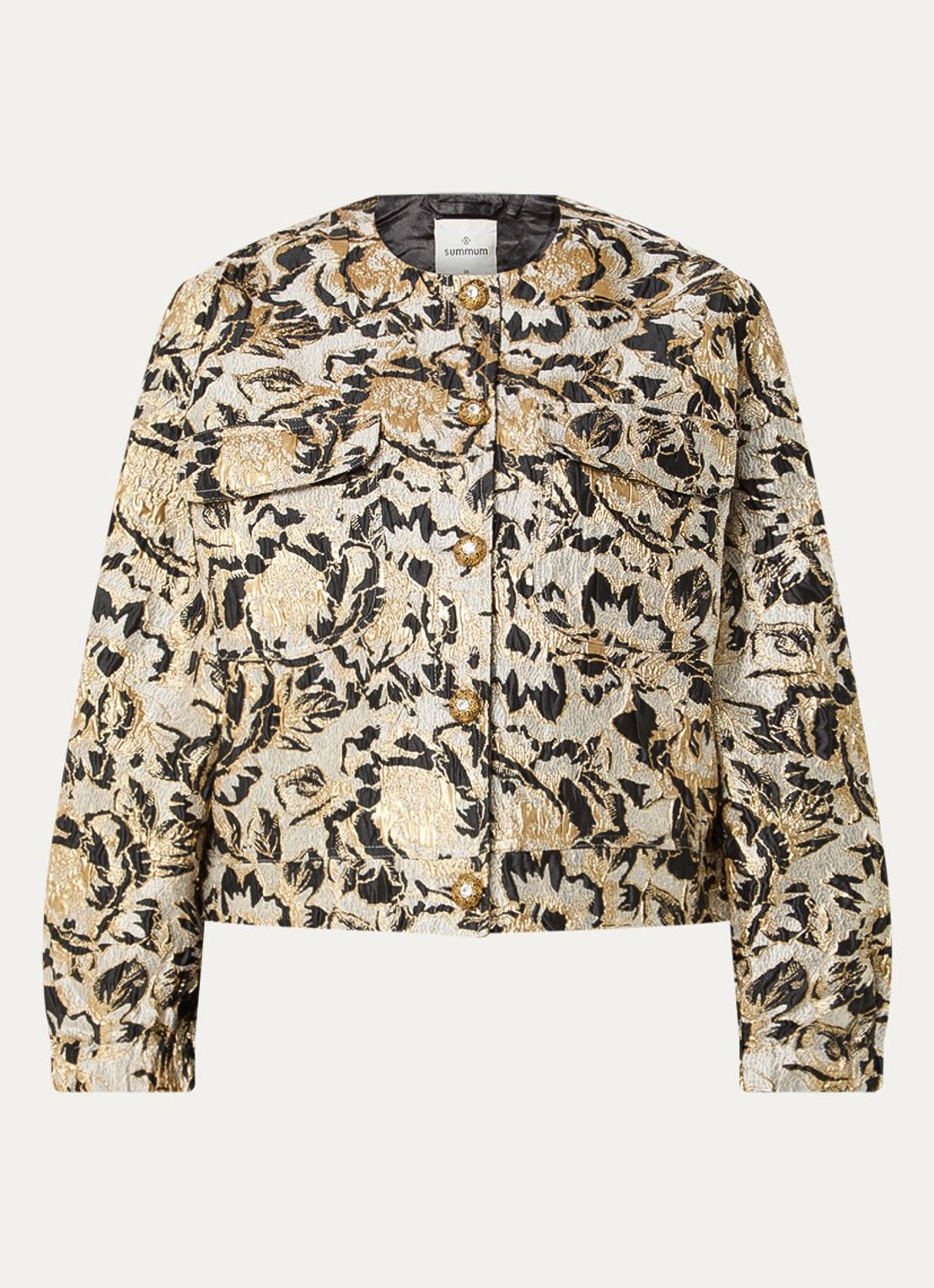 Summum Jack met jacquard dessin en klepzakken - voorkant goud