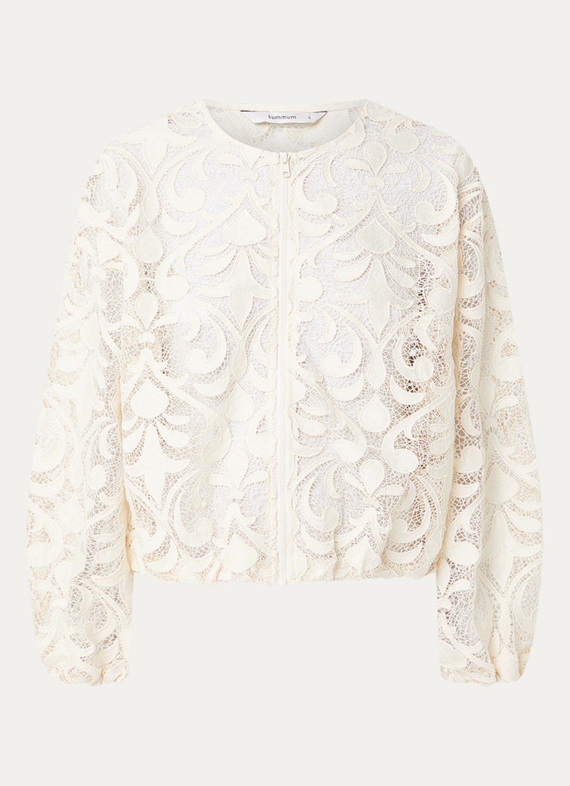 Summum Lace bomberjack van kant - voorkant wit
