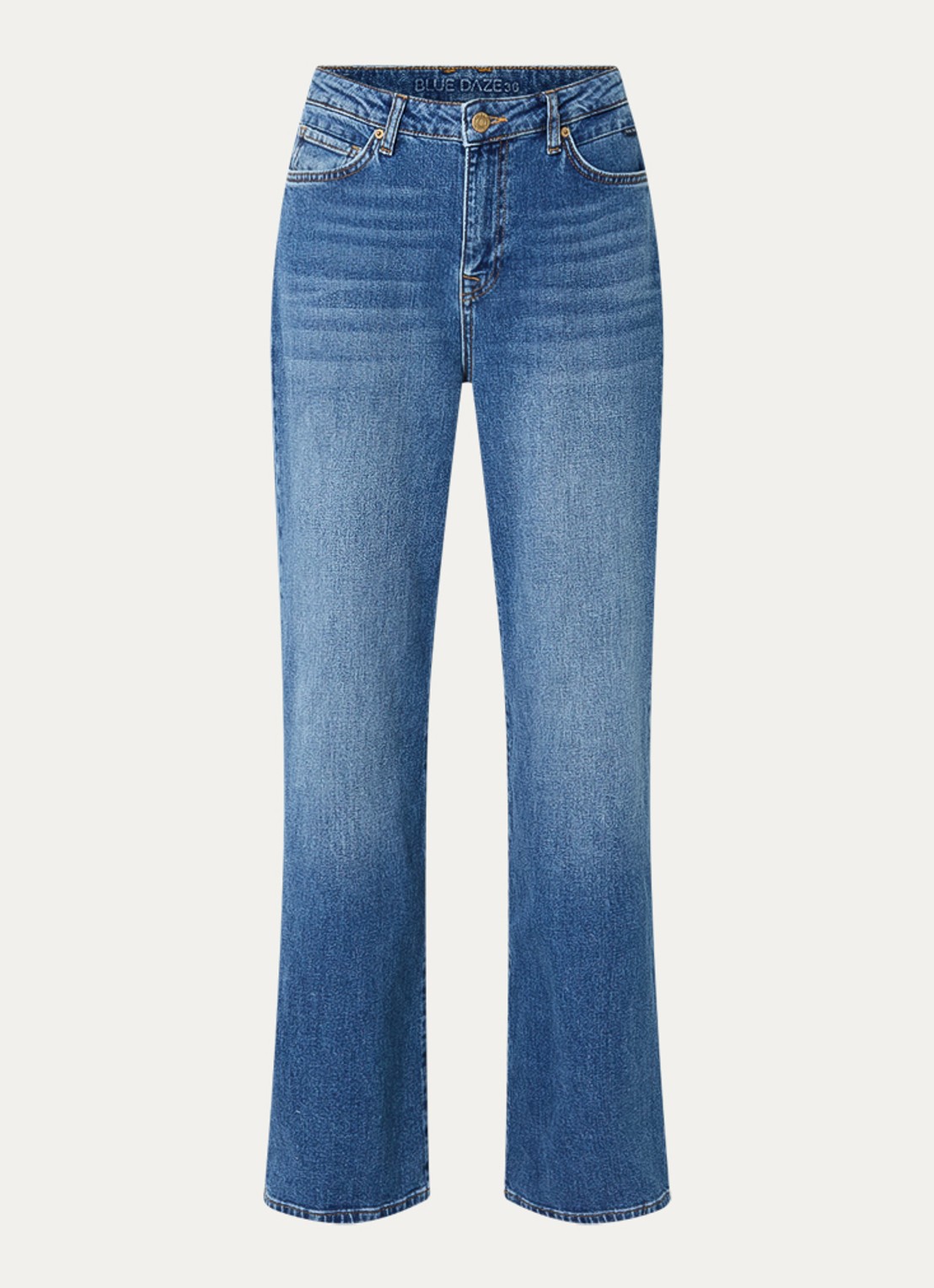 Summum Low waist straight fit jeans met medium wassing - voorkant 2 indigo