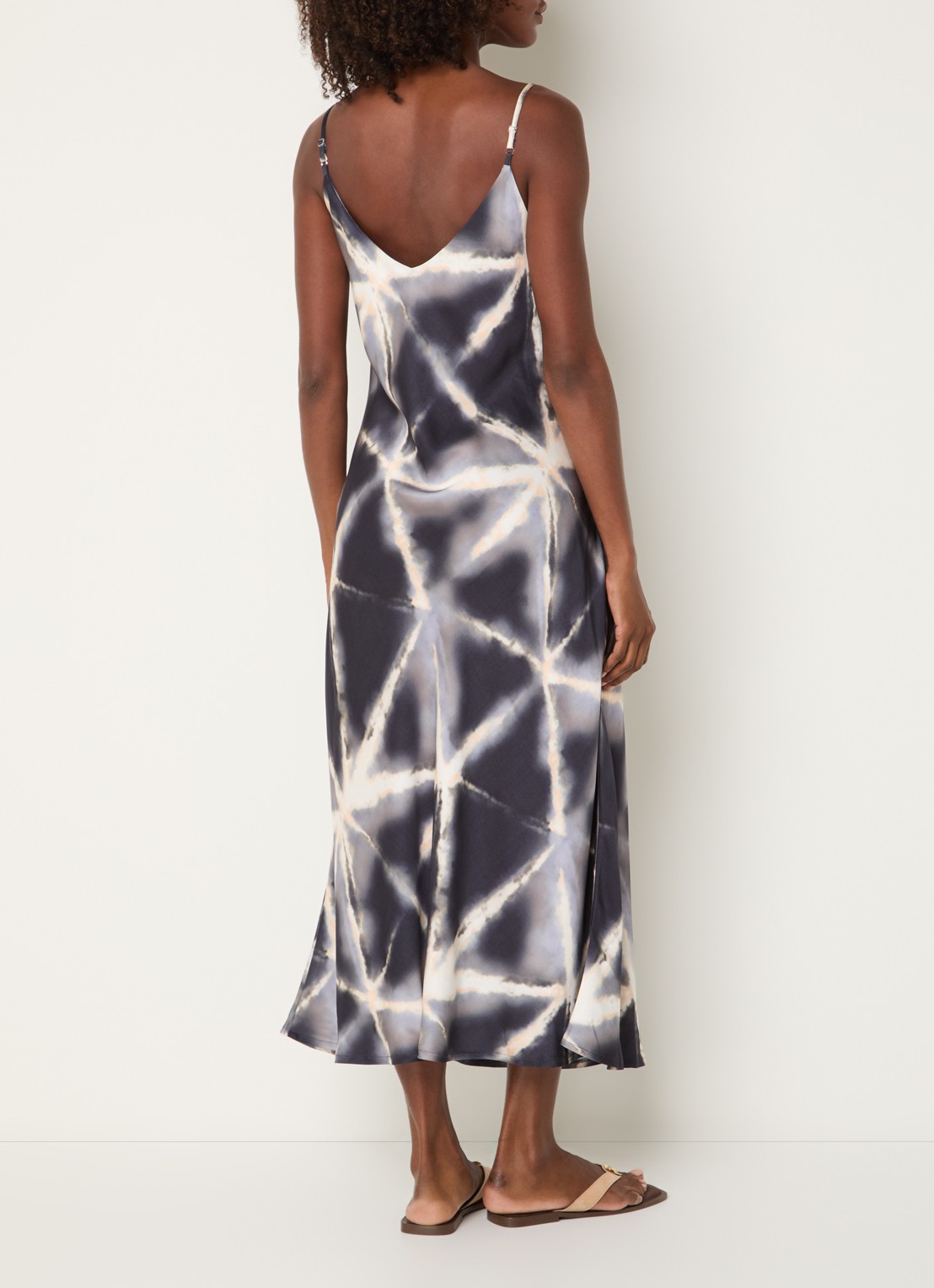 Summum Maxi jurk met tie-dye dessin en glanzende finish - achterkant 4 blauw
