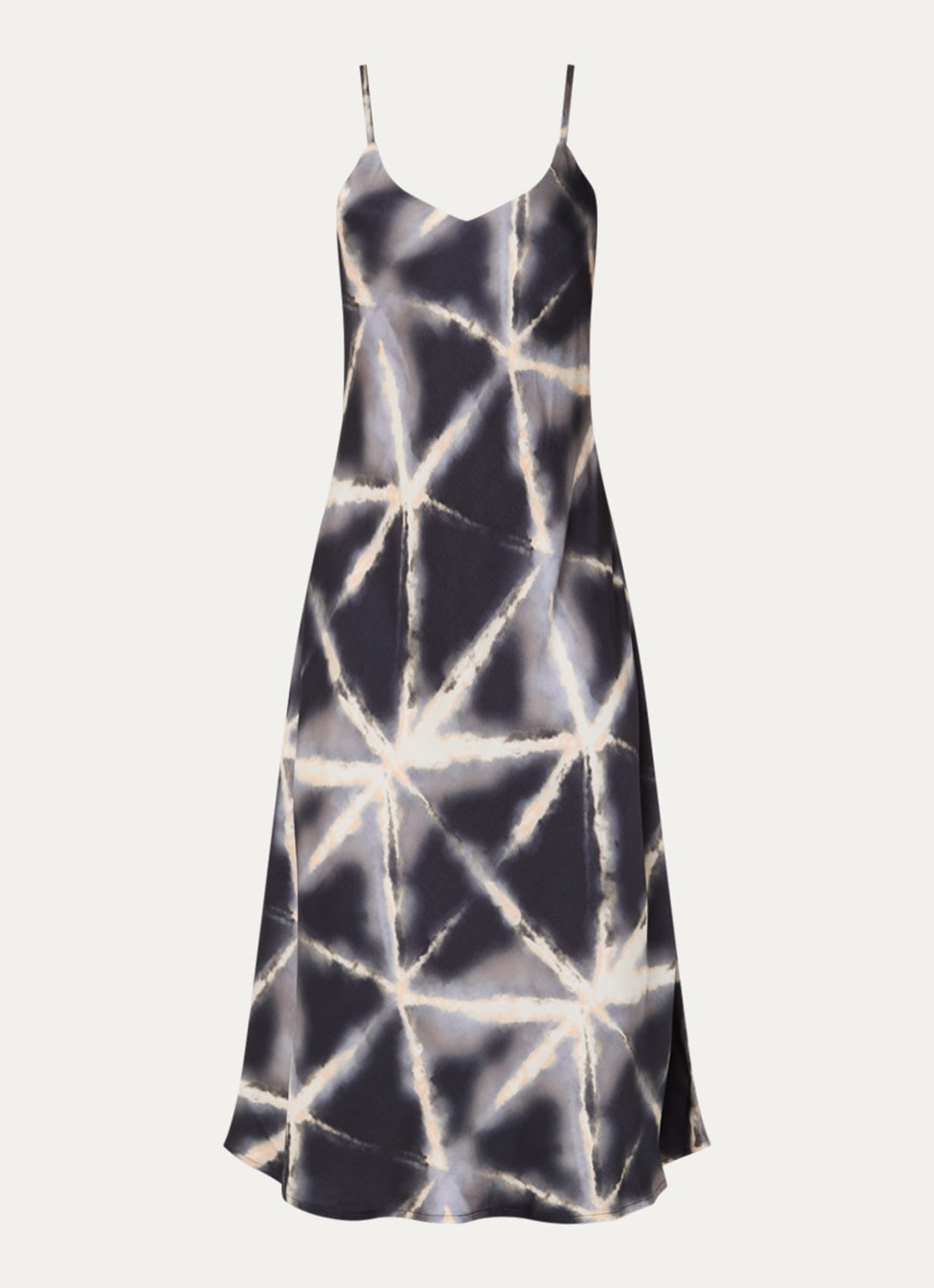 Summum Maxi jurk met tie-dye dessin en glanzende finish - voorkant blauw
