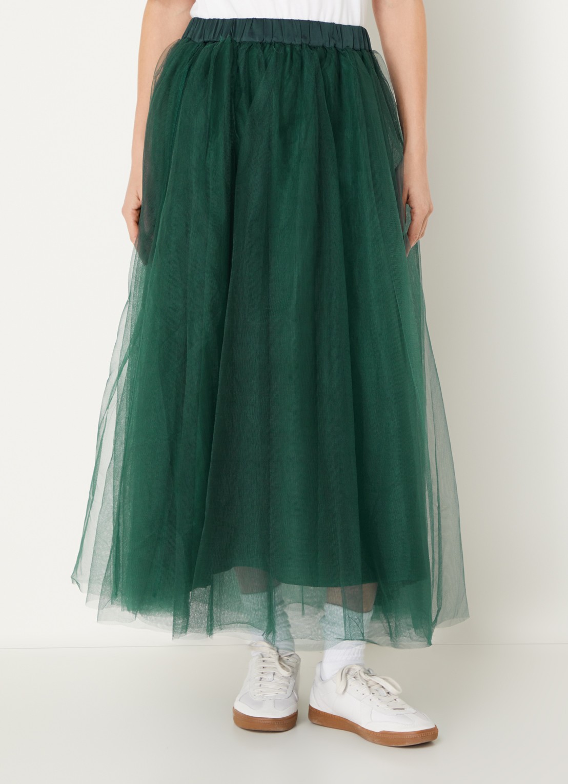 Summum Maxi rok van mesh - detail groen