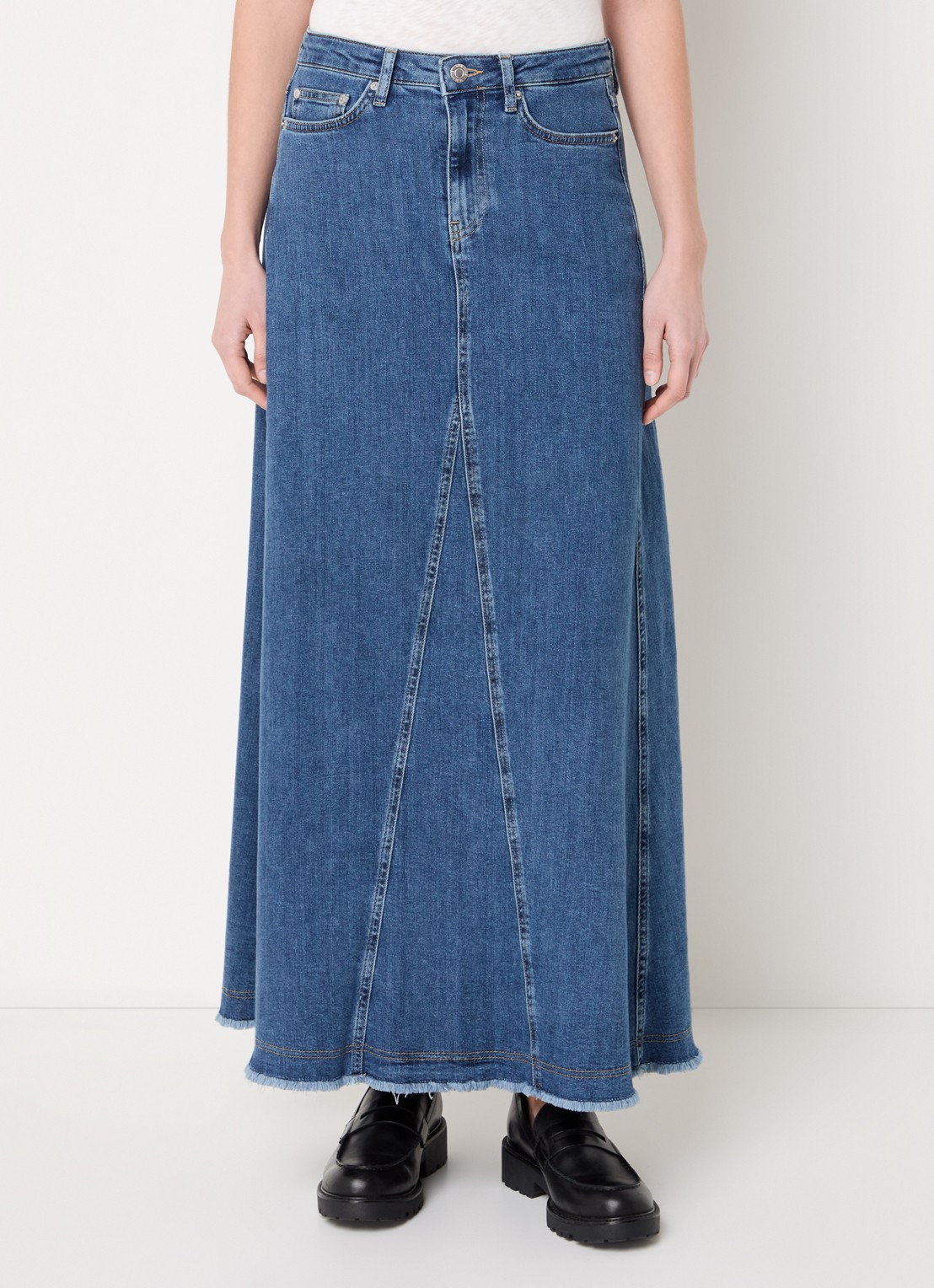 Summum Maxi spijkerrok met steekzakken  - detail 4 indigo