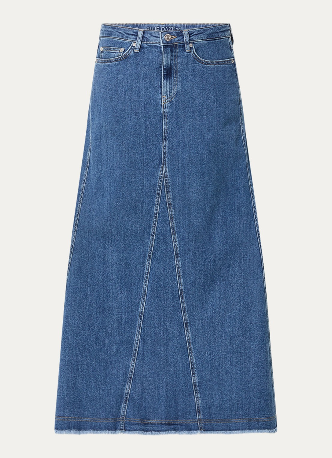 Summum Maxi spijkerrok met steekzakken  - voorkant 2 indigo