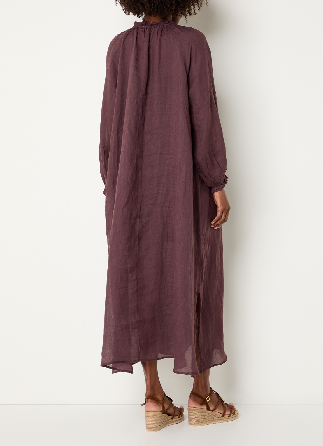 Summum Maxi tuniekjurk met ballonmouw - achterkant aubergine