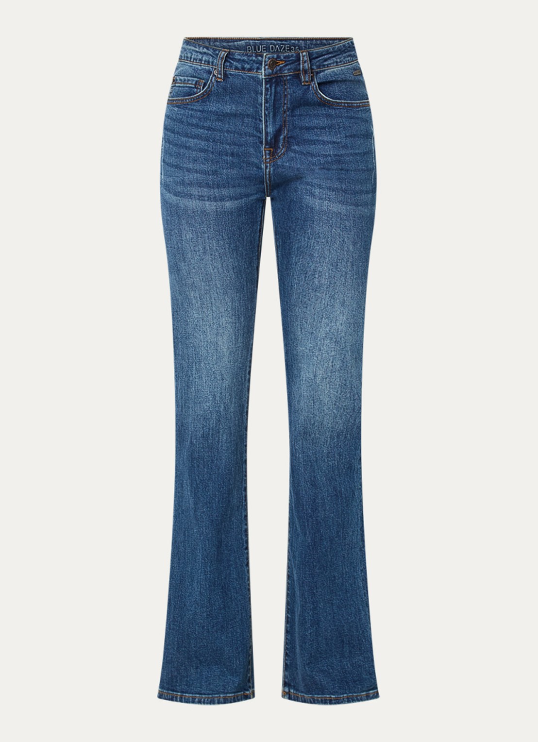 Summum Mid waist flared jeans met donkere wassing  - voorkant 3 indigo