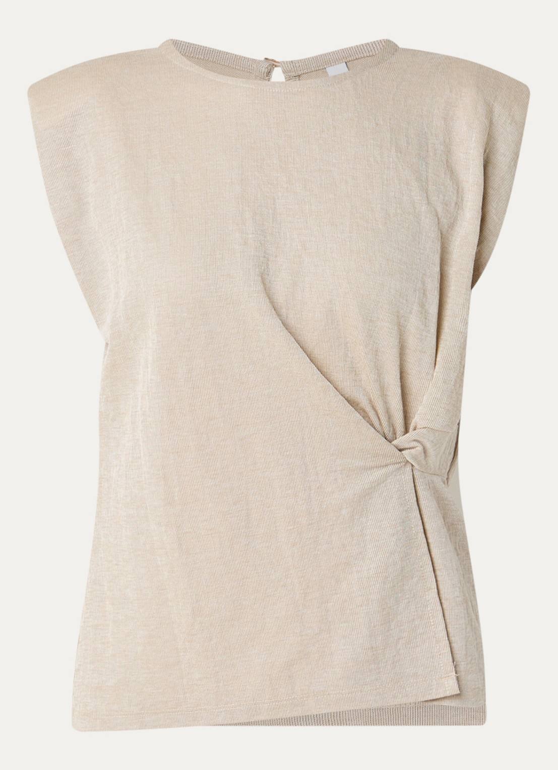 Summum Mouwloze top met schoudervulling - voorkant 3 beige