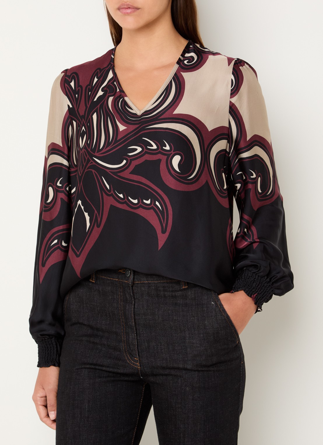 Summum Ornament tuniek met print - detail 3 bordeauxrood
