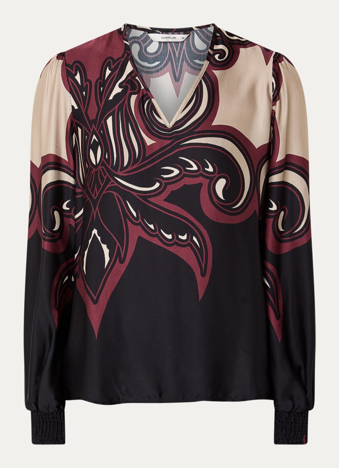 Summum Ornament tuniek met print - voorkant bordeauxrood