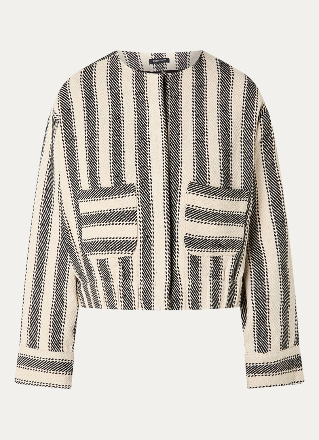 Summum Reversible jack met streepprint - voorkant 3 zwart