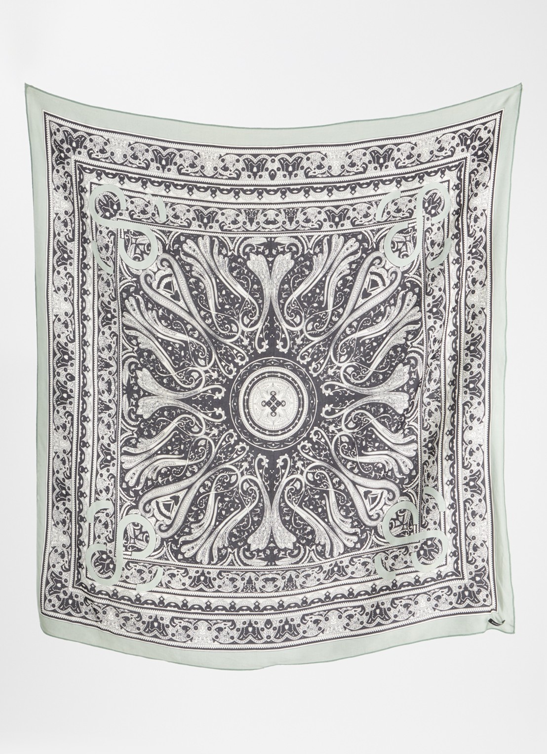Summum Sjaal met paisley dessin 100 x 100 cm - detail 2 zwart