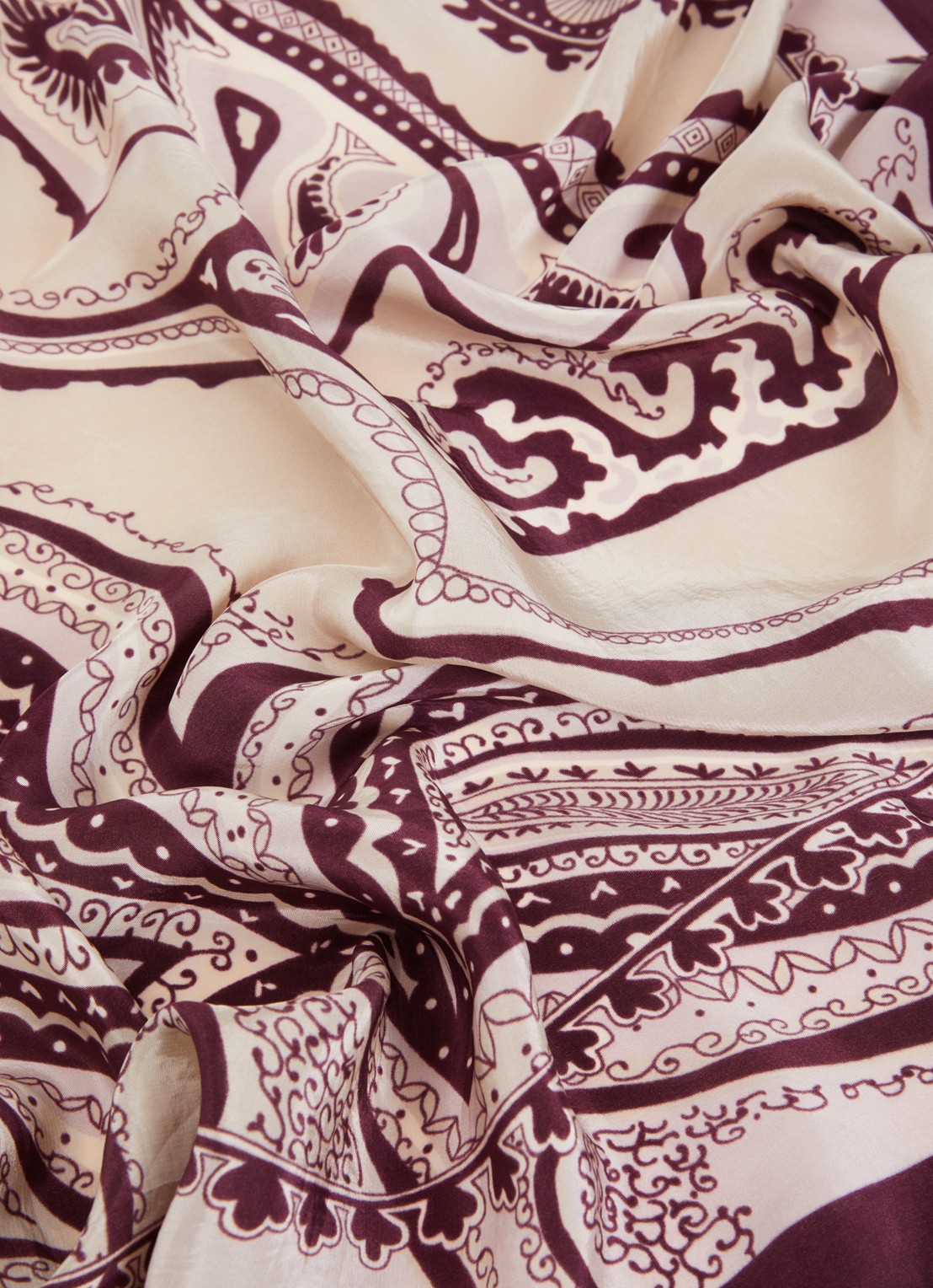 Summum Sjaal met print 70 x 70 cm - detail 3 paars