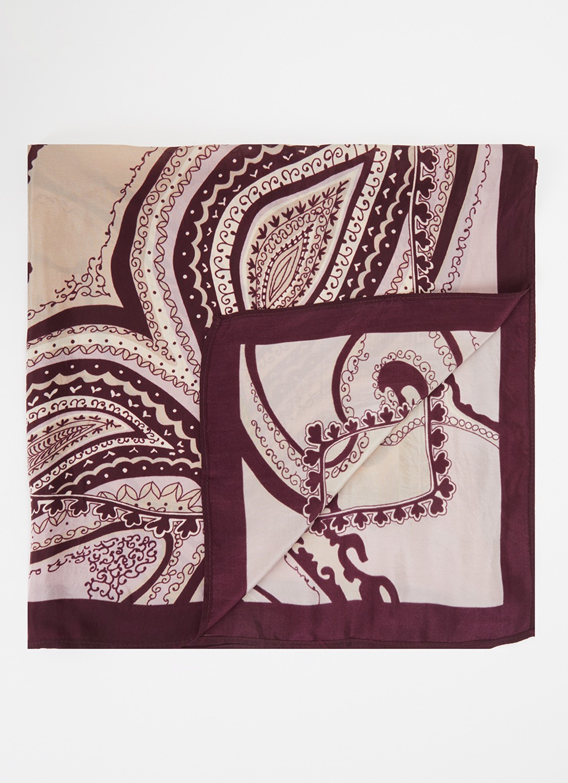 Summum Sjaal met print 70 x 70 cm - voorkant paars