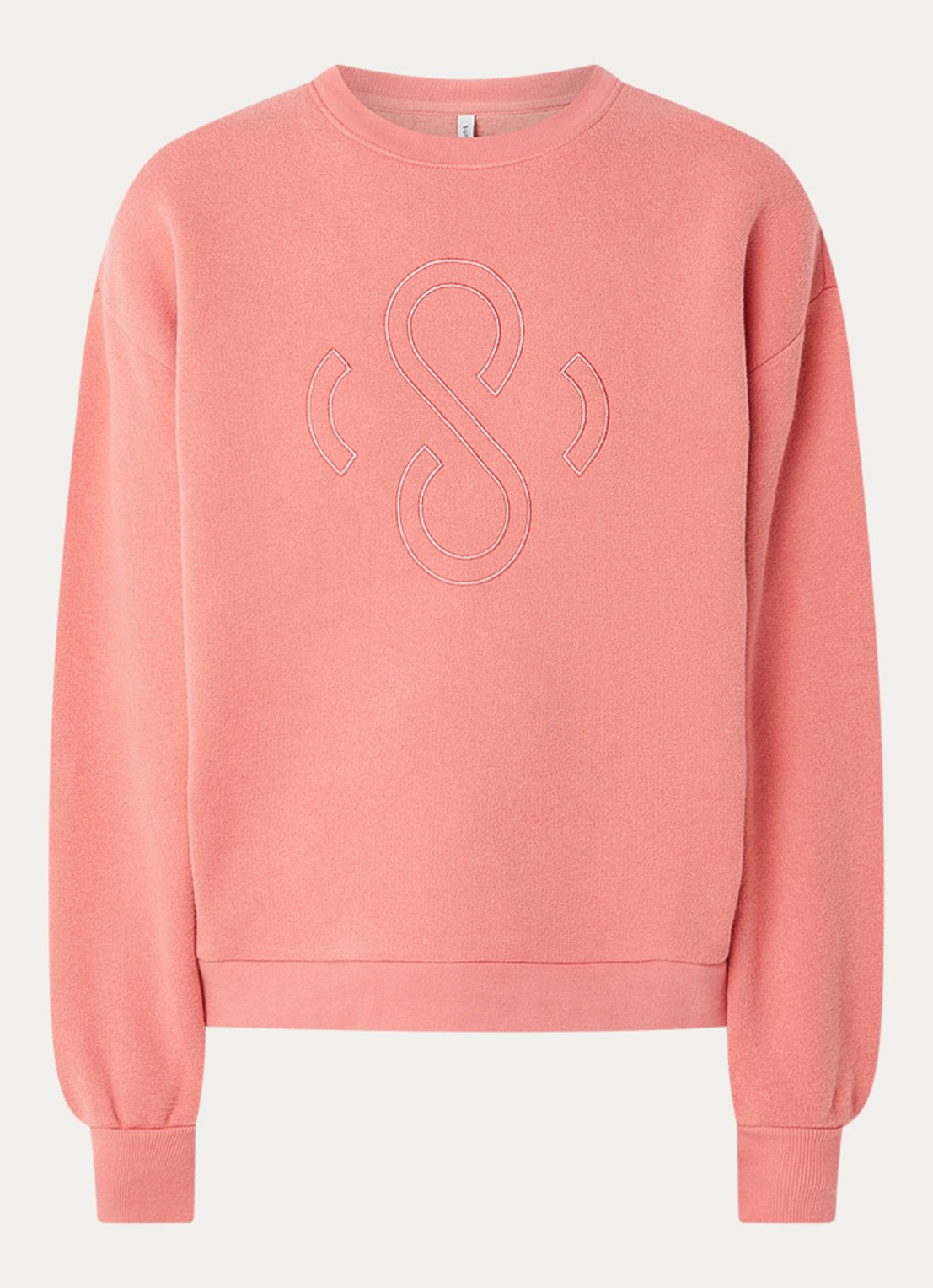 Summum Sweater met logoborduring - voorkant 3 abrikoos