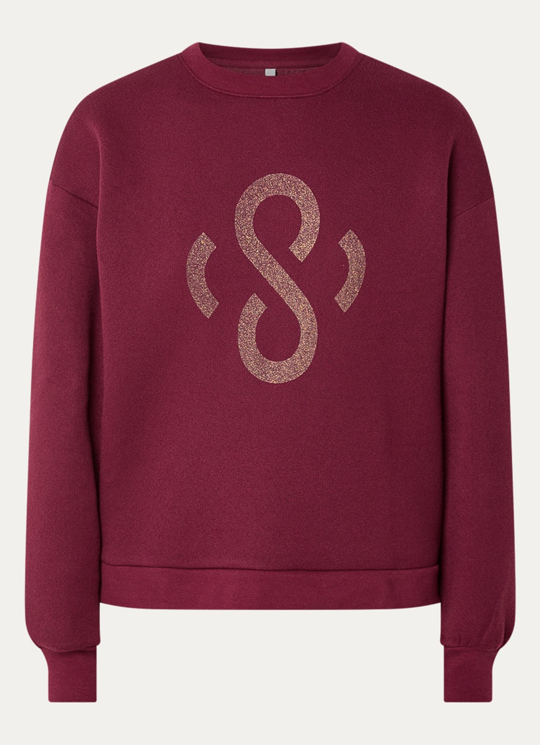 Summum Sweater met logoprint - voorkant 3 bordeauxrood