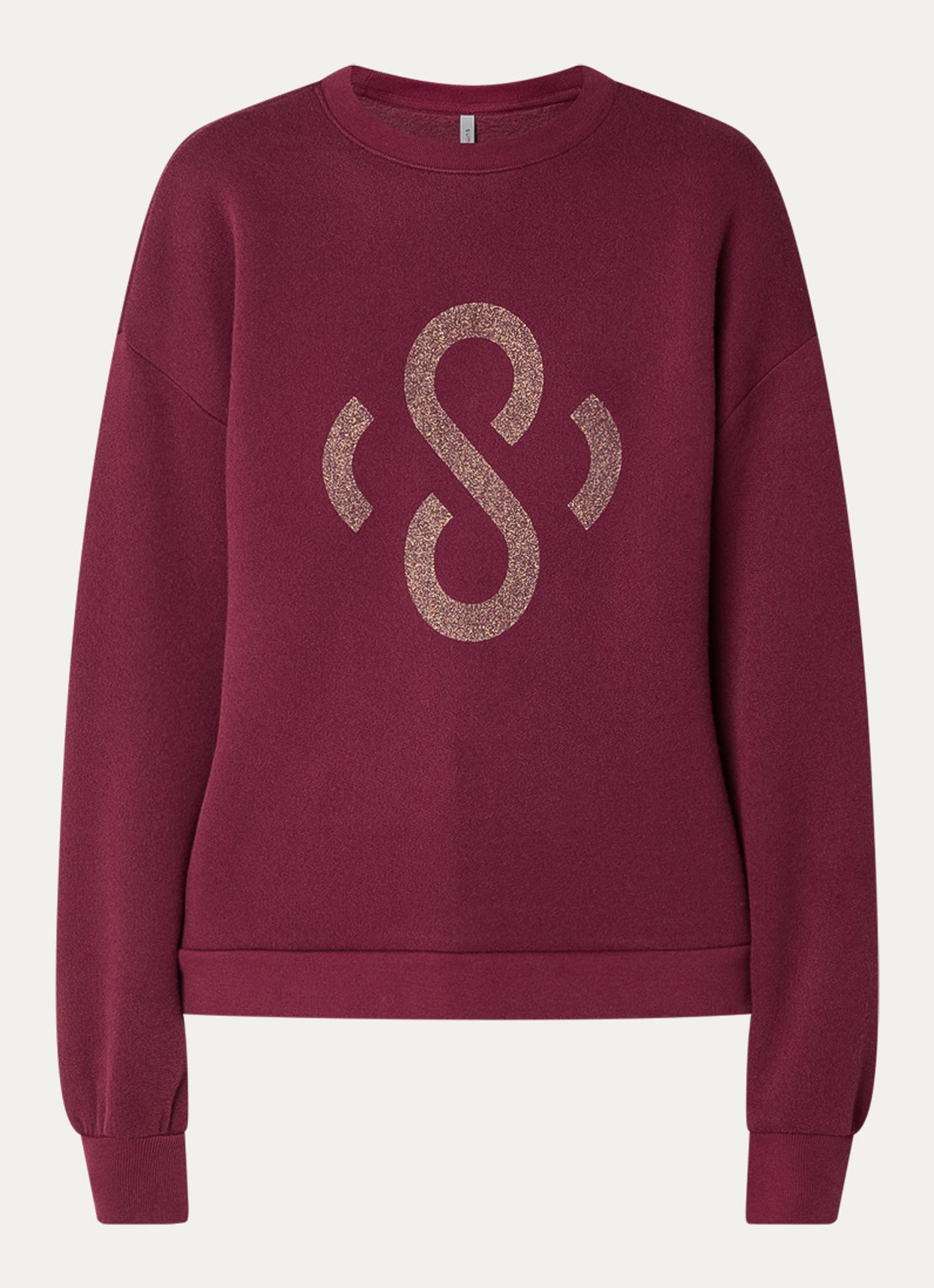 Summum Sweater met logoprint - voorkant 5 bordeauxrood