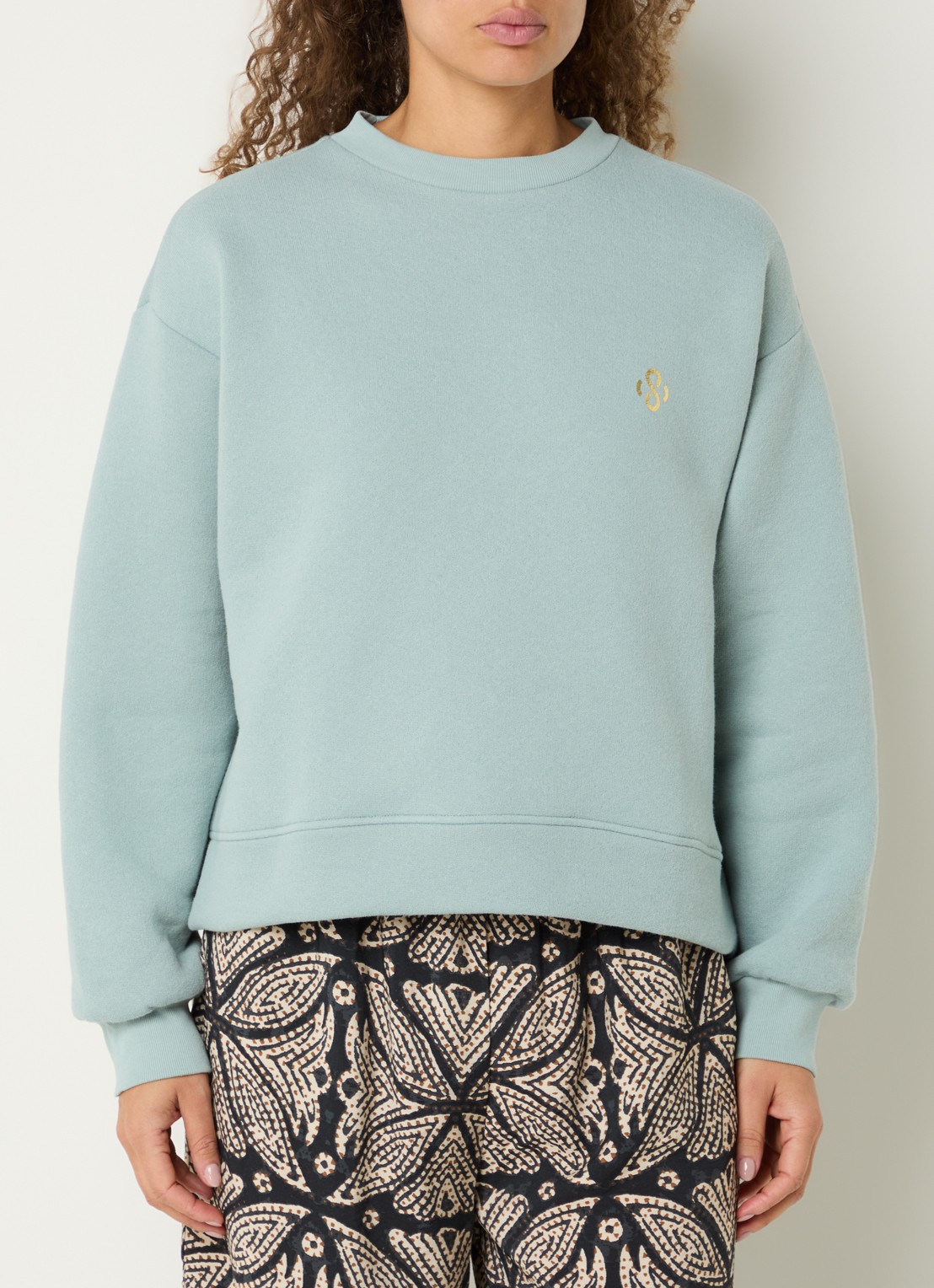 Summum Sweater met logoprint - detail 3 blauw