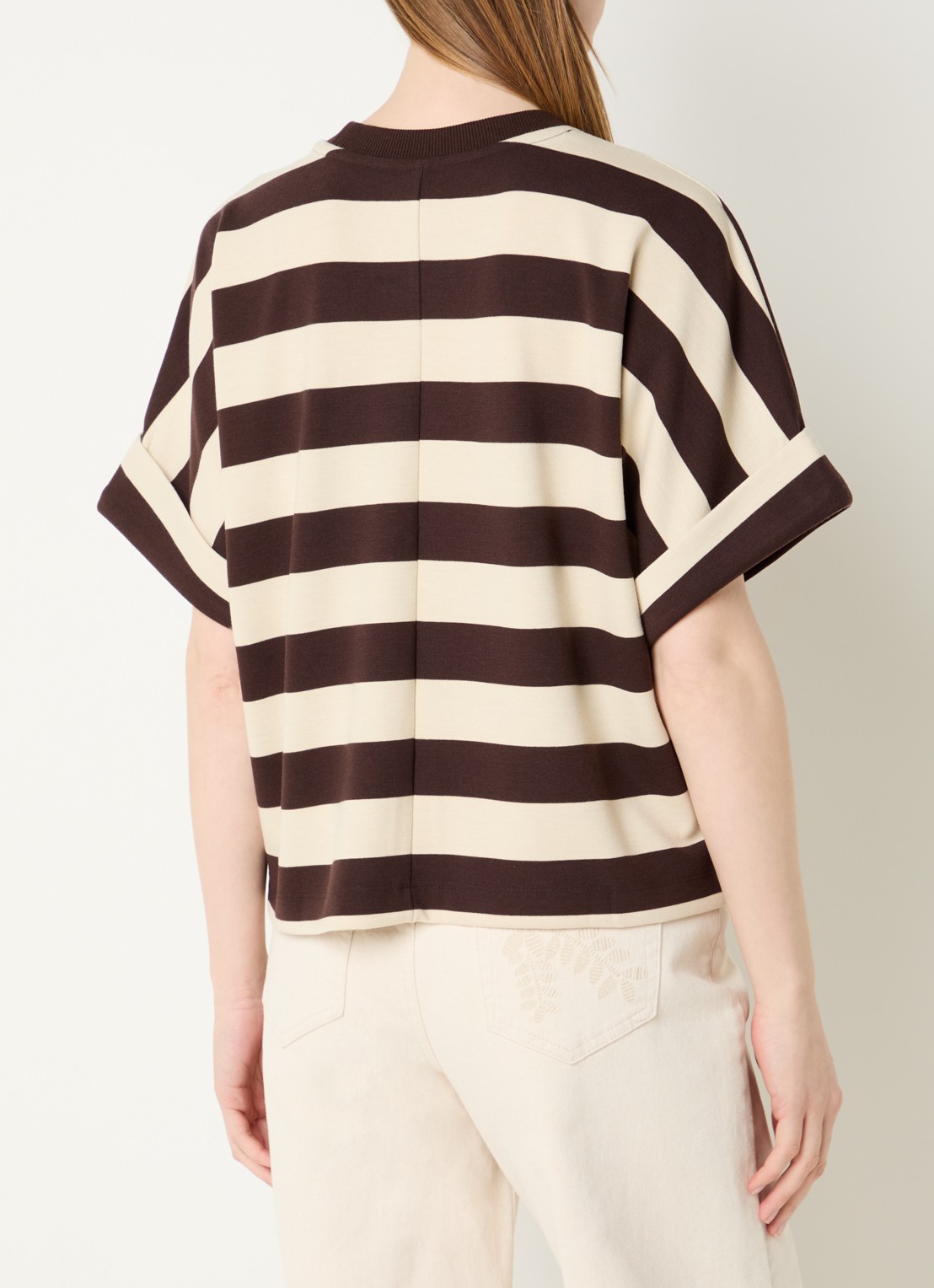 Summum T-shirt met streepprint - achterkant 4 bruin