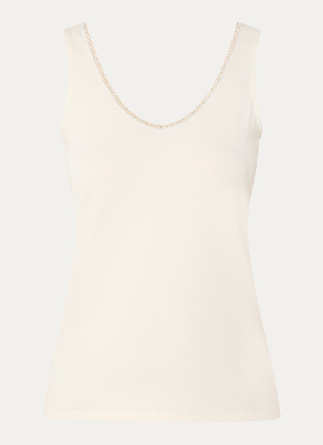 Summum Tanktop met lurex - voorkant 2 ivoor