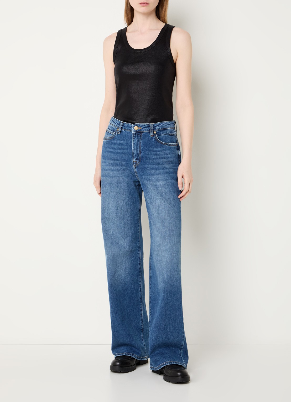 Summum Tanktop met metallic finish - voorkant 2 zwart