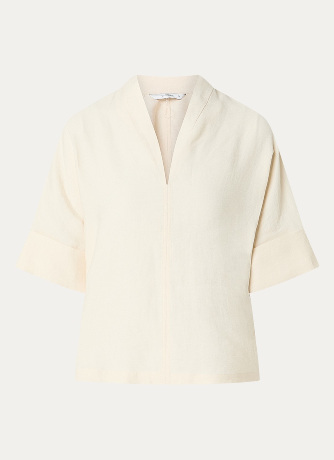Summum Top in linnenblend - voorkant 3 ivoor