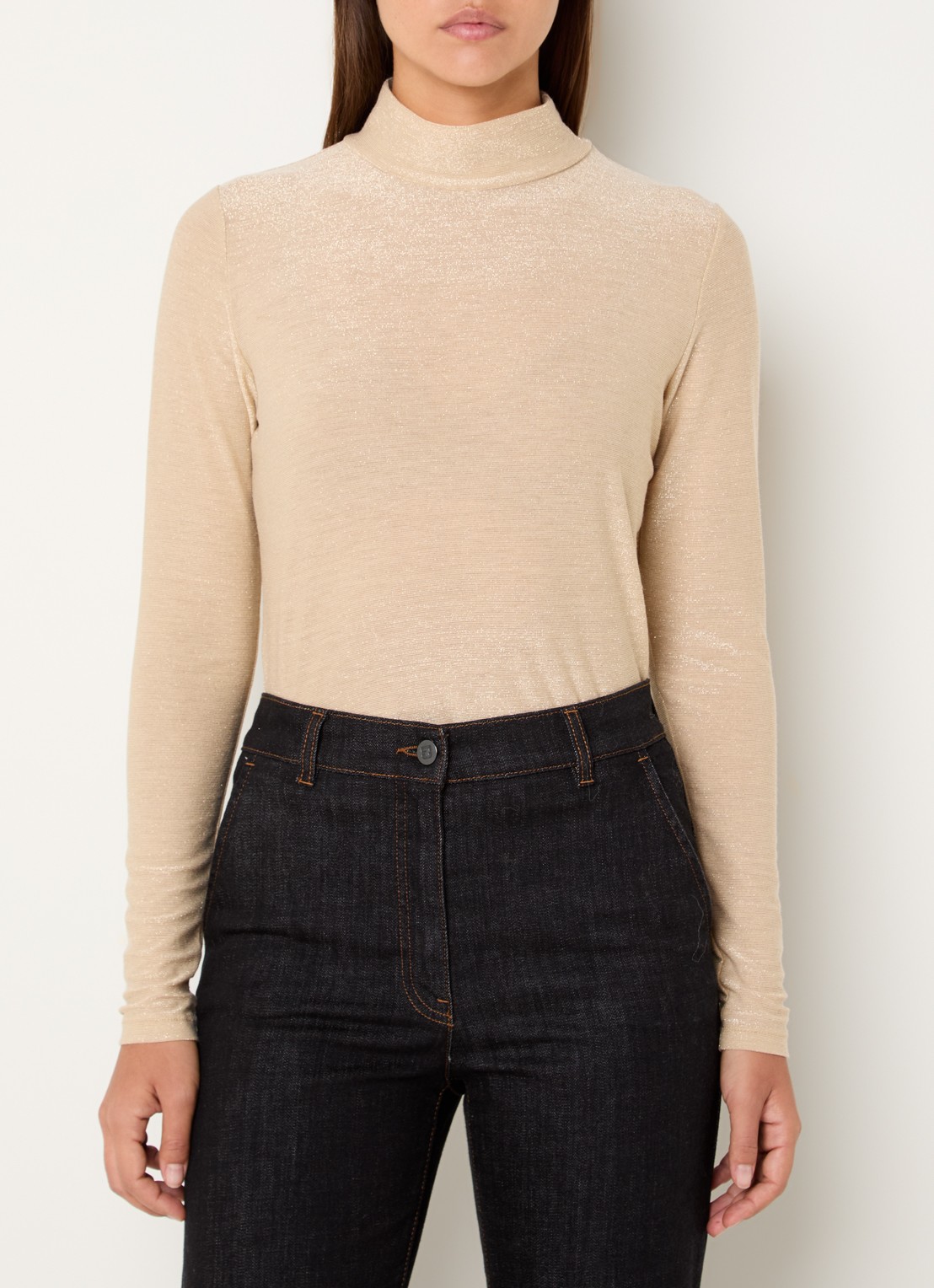 Summum Top met lurex en col - detail 3 goud