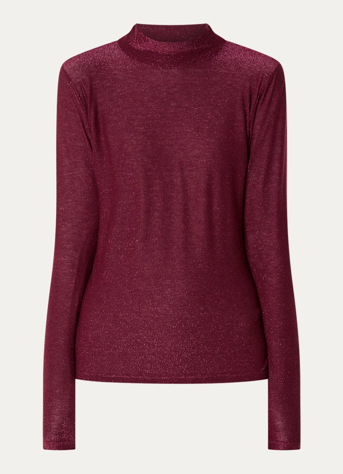 Summum Top met lurex en col - voorkant bordeauxrood