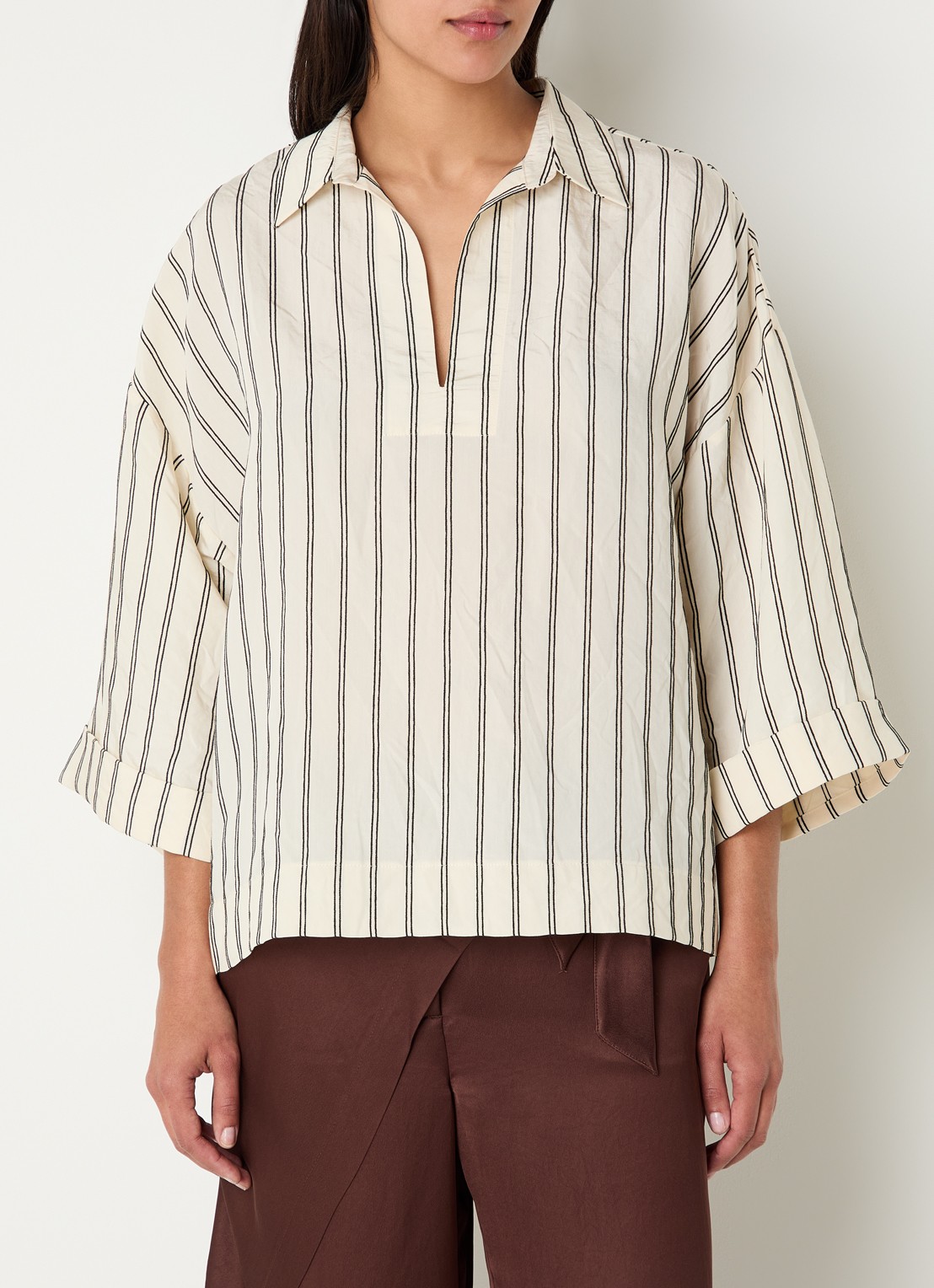 Summum Top met streepprint - detail 4 ivoor