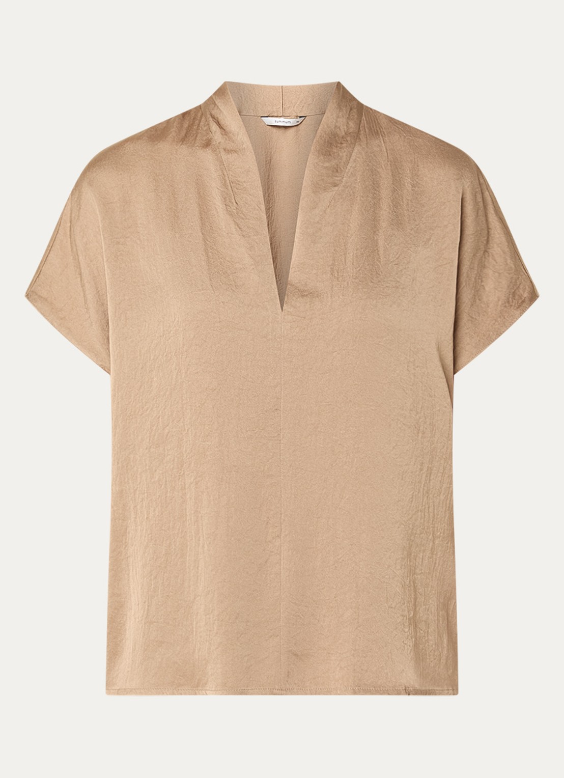 Summum Top met V-hals en vlindermouw - voorkant 3 khaki