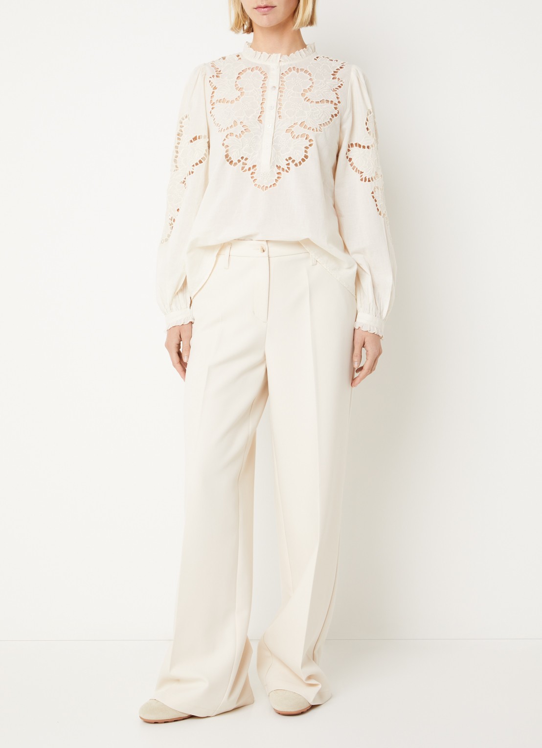 Summum Tuniek met broderie - voorkant 3 wit