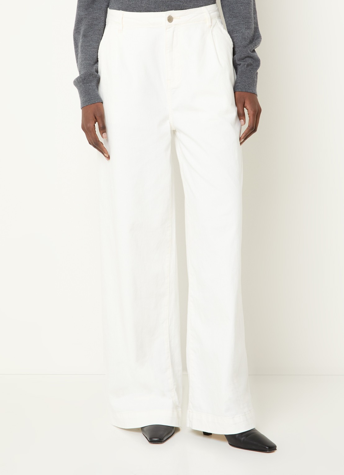 Summum Wide leg jeans met gekleurde wassing - detail wit