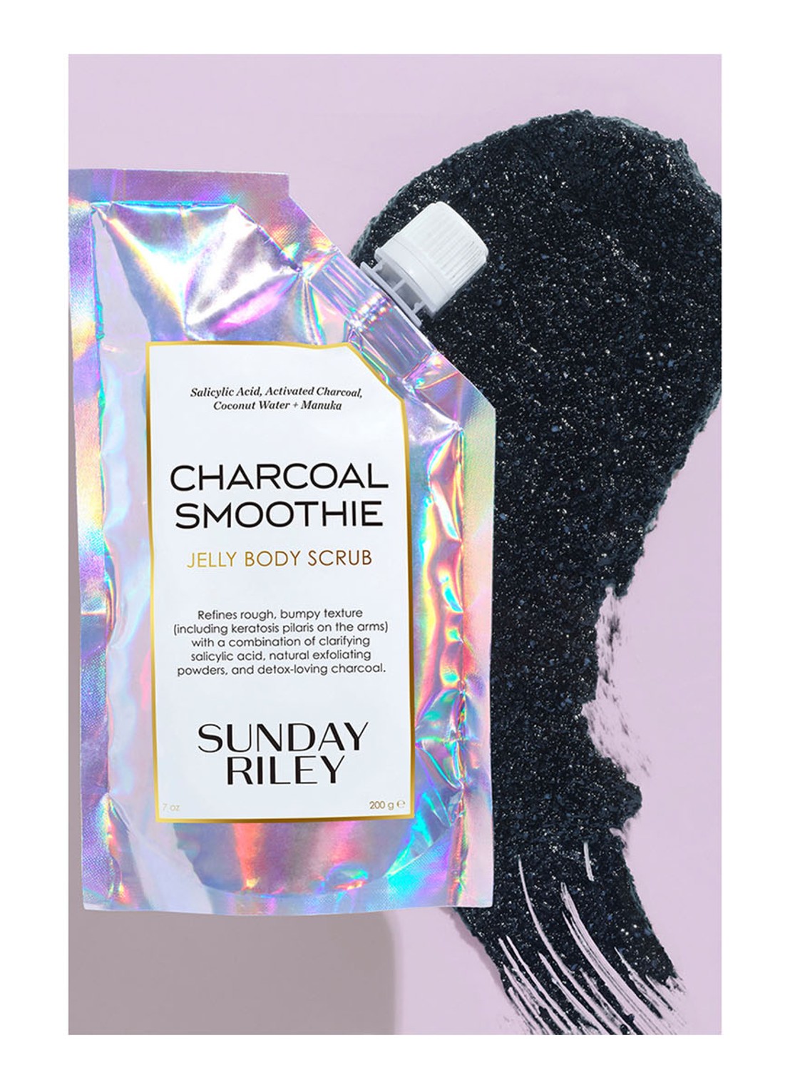 Sunday Riley Charcoal Smoothie Jelly Body Scrub - lichaamsscrub - detail 3 transparant