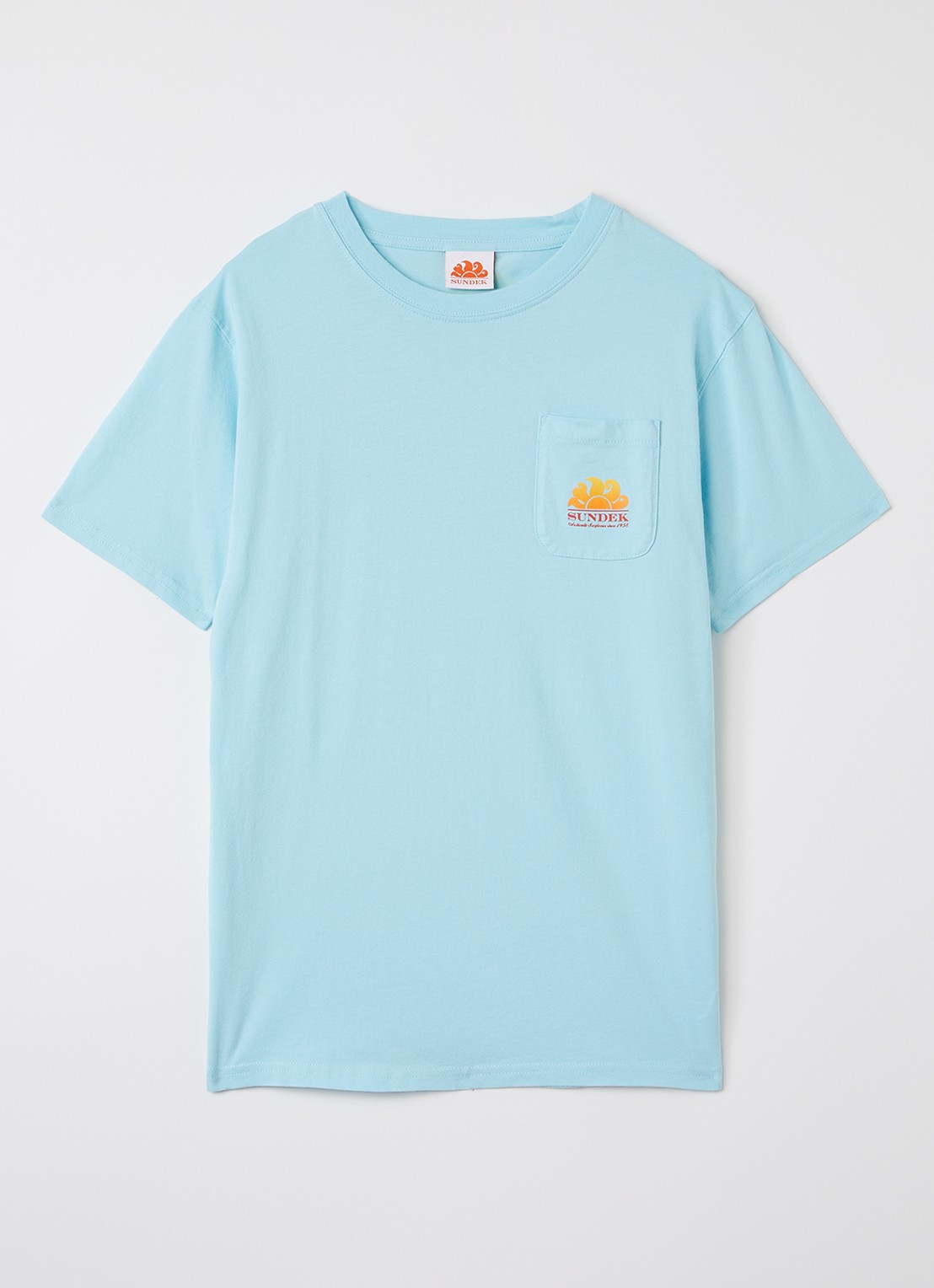 Sundek Herbert T-shirt met logo- en backprint - voorkant gebroken wit