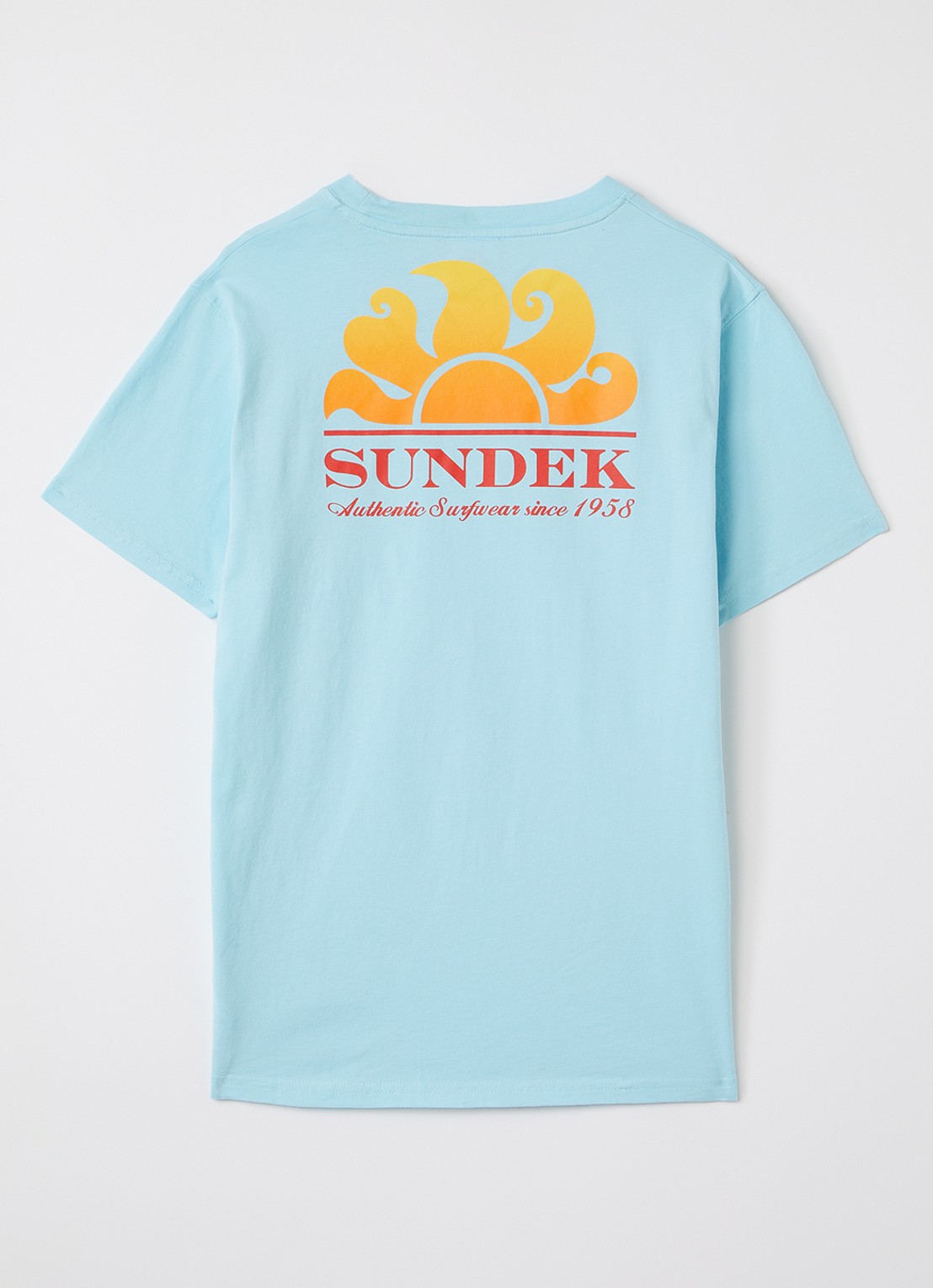 Sundek Herbert T-shirt met logo- en backprint - voorkant 2 gebroken wit