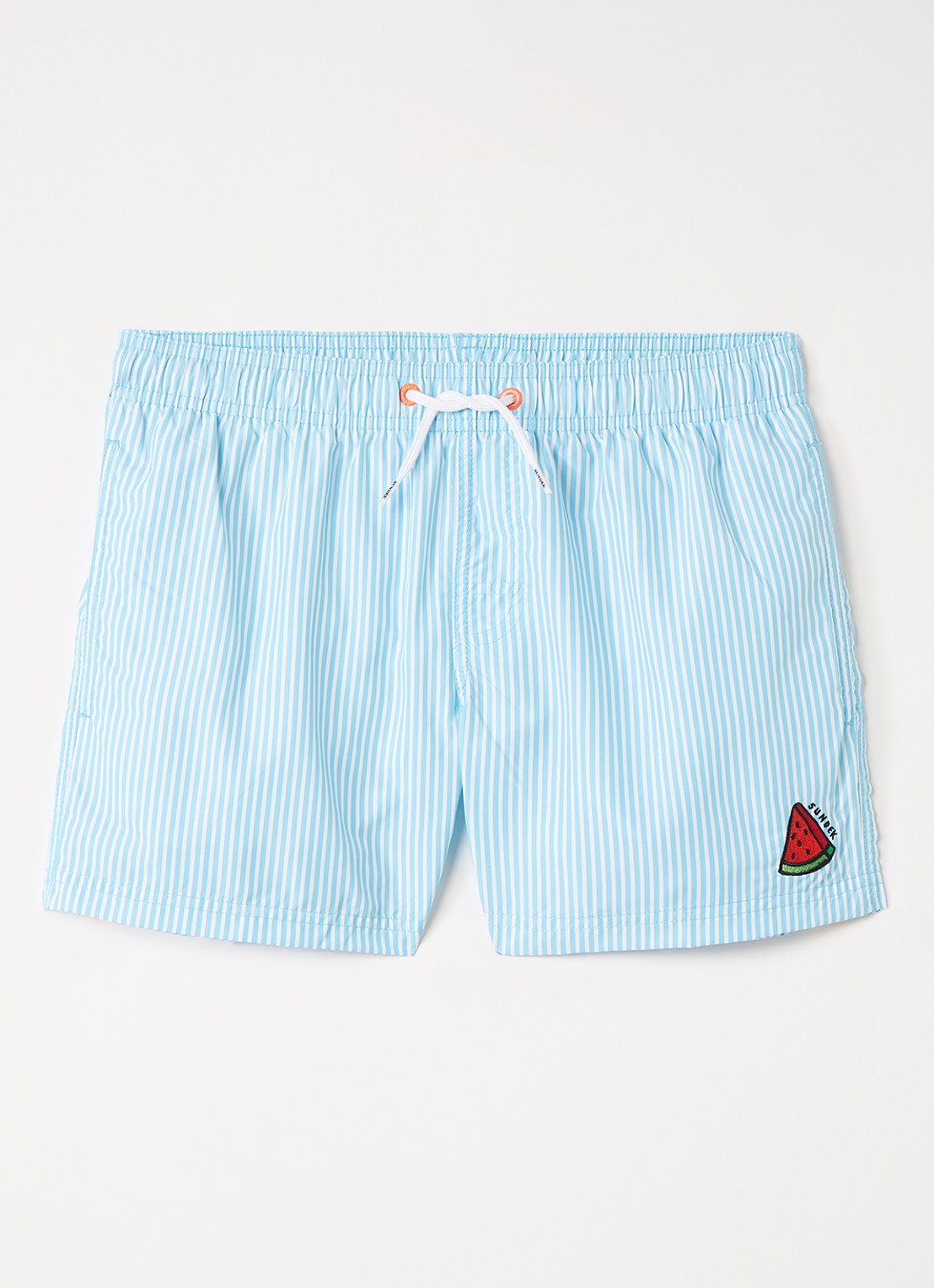 Sundek Zwemshorts met streepprint - voorkant lichtblauw