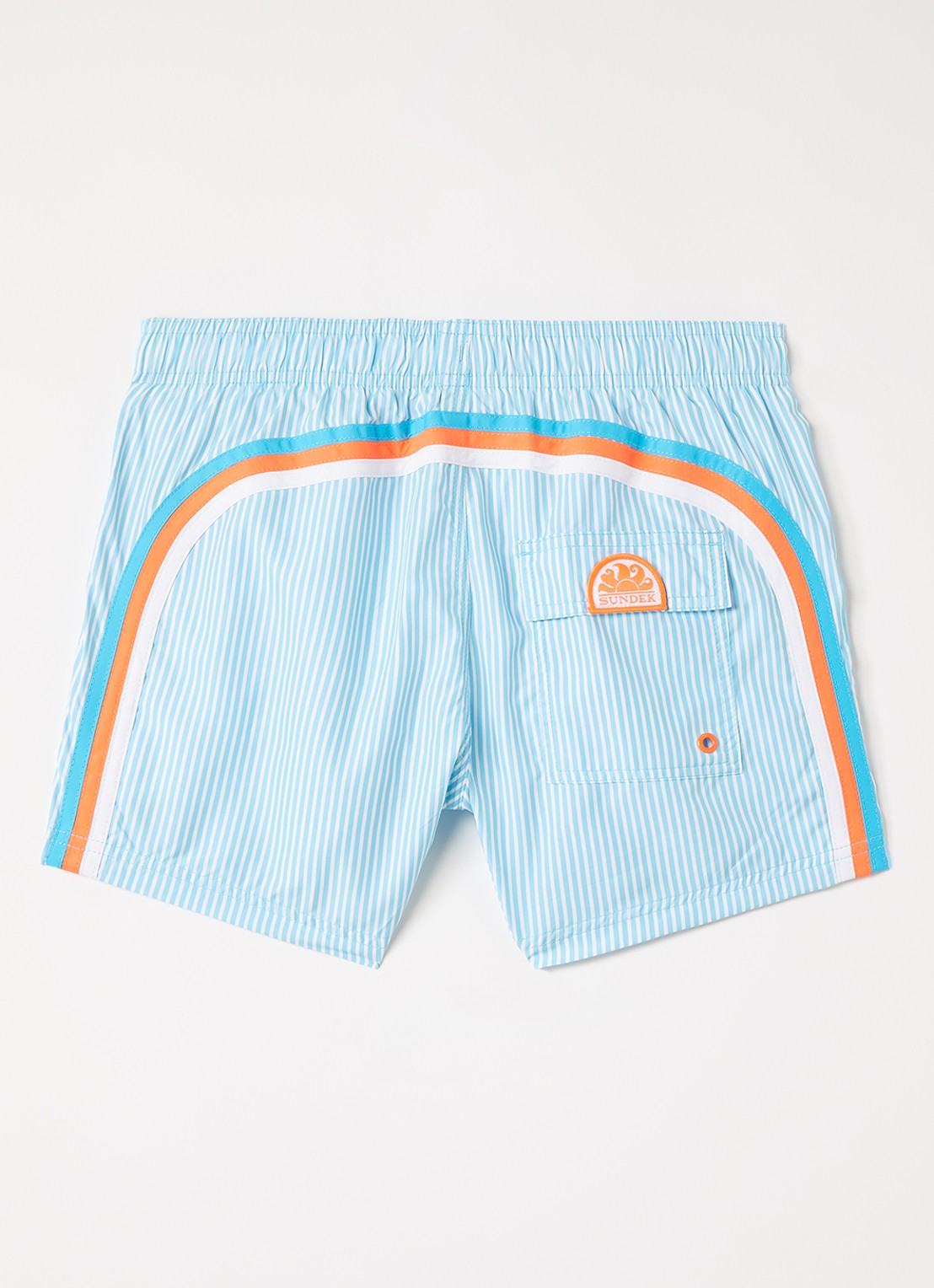 Sundek Zwemshorts met streepprint - voorkant 2 lichtblauw