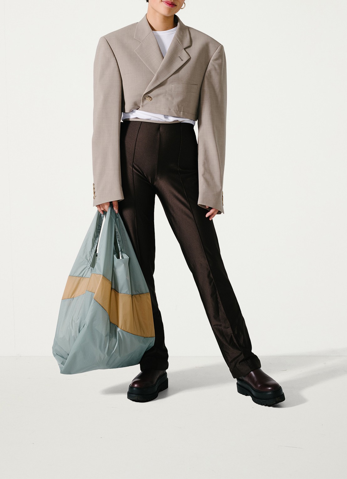 SUSAN BIJL Shopping Bag waterafstotende shopper  - voorkant 2 lichtgrijs