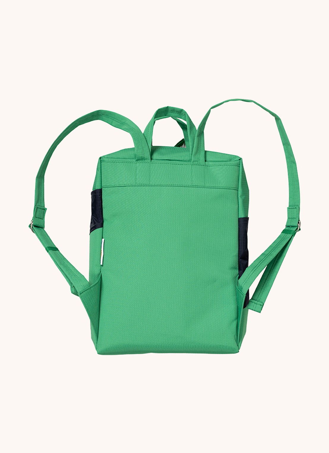 SUSAN BIJL The New Backpack waterafstotende rugzak met 13 inch laptopvak - achterkant 2 groen