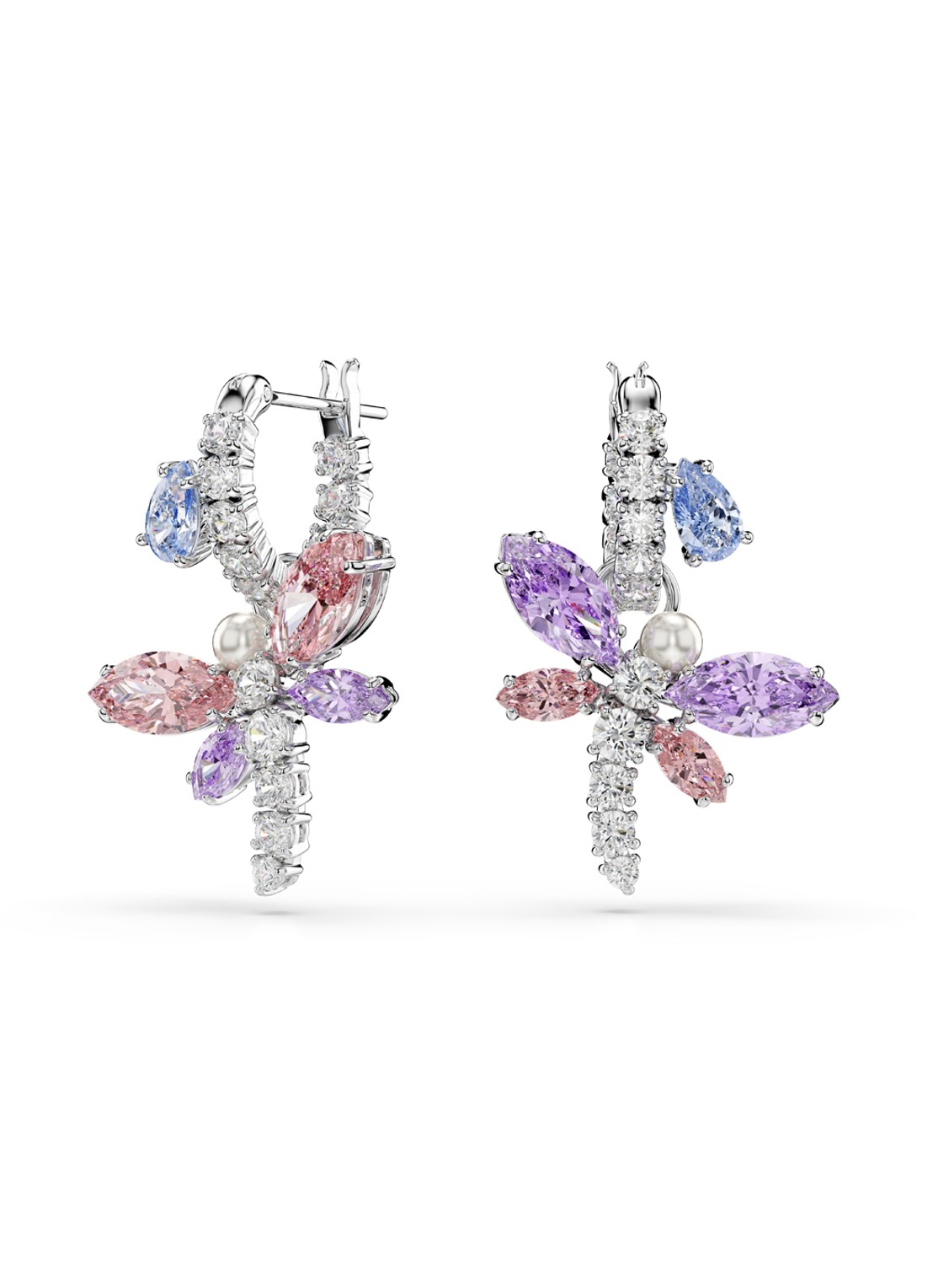 Swarovski 2026 Capsule oorringen met kristal  - voorkant 4 zilver