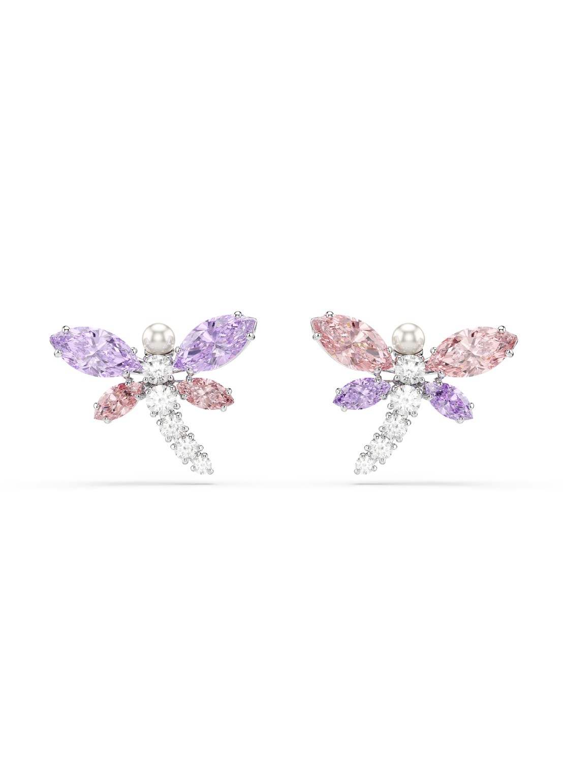 Swarovski 2026 Capsule oorstekers met kristal - voorkant zilver
