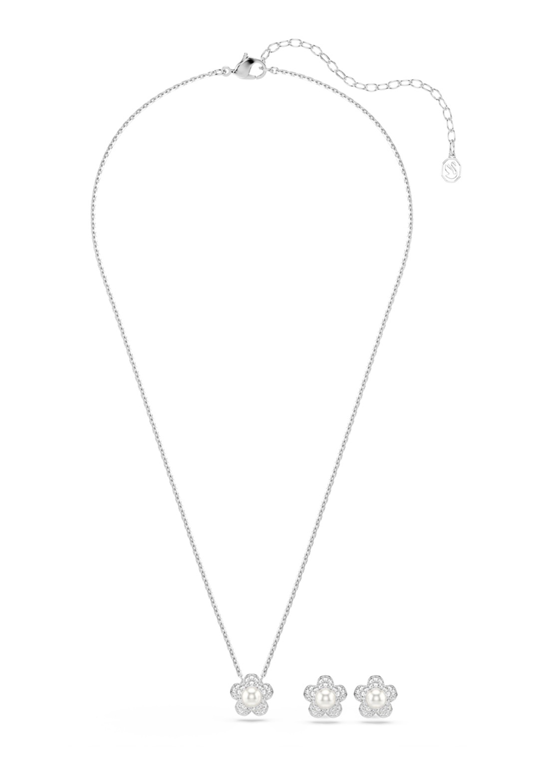Swarovski 2026 Capsule set van ketting en oorstekers - detail 2 zilver