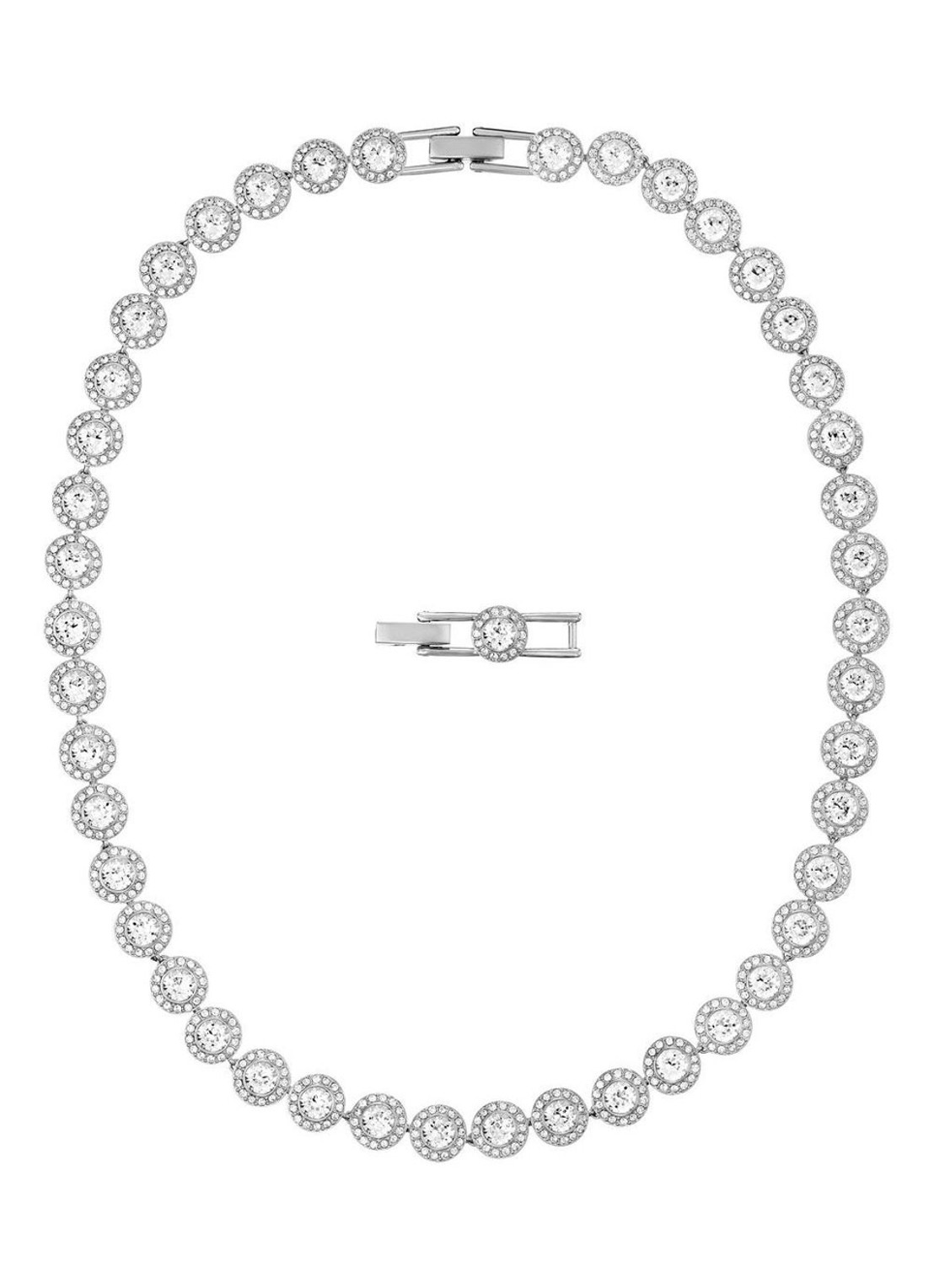 Swarovski Angelic ketting met kristal - voorkant zilver