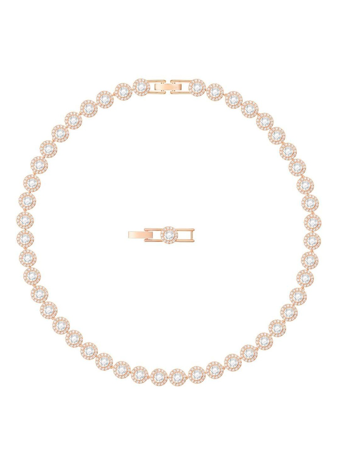 Swarovski Angelic ketting met kristal - voorkant roségoud