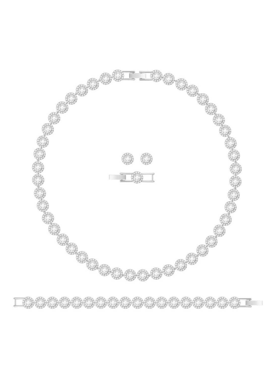 Swarovski Angelic sieraden set van 3 - voorkant zilver