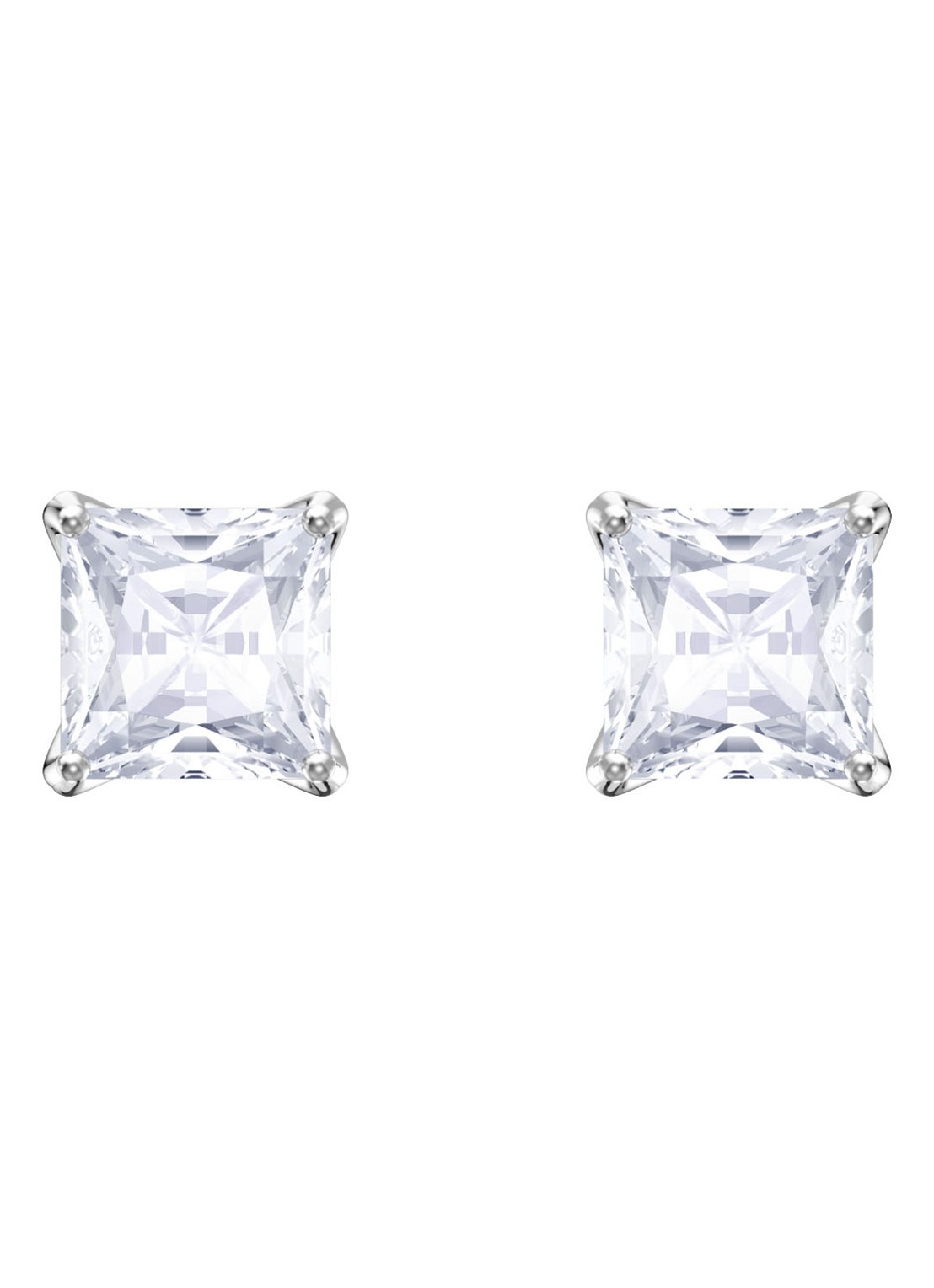 Swarovski Attract oorstekers met kristal - voorkant zilver
