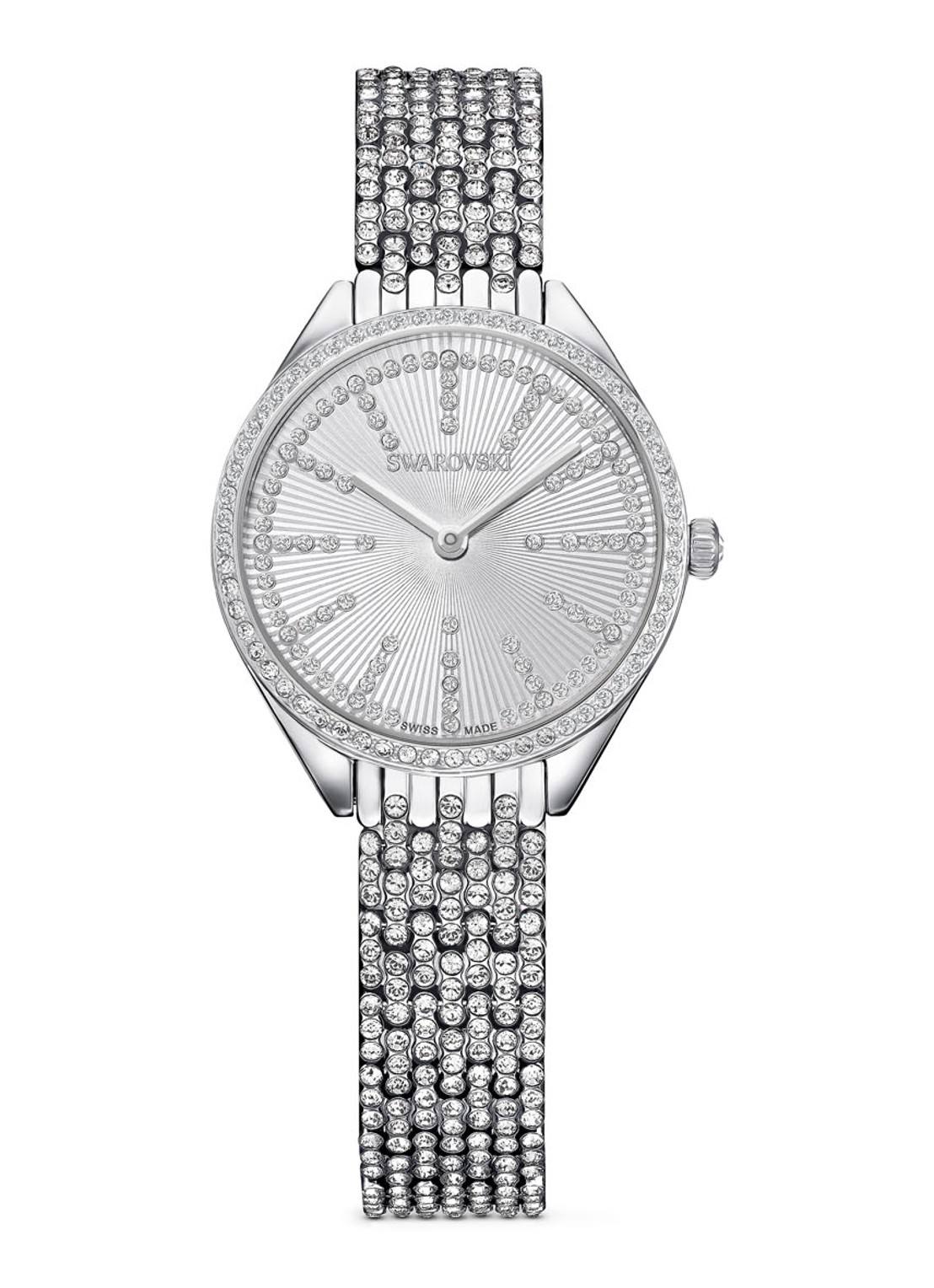 Swarovski ATTRACT PAVE FP SIL/WHITE/STS - voorkant 6 zilver