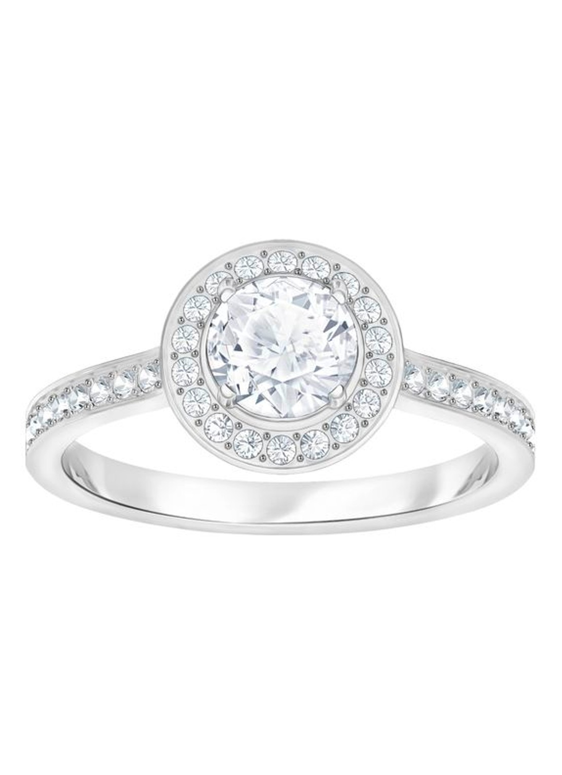 Swarovski Attract ring met kristal - voorkant zilver