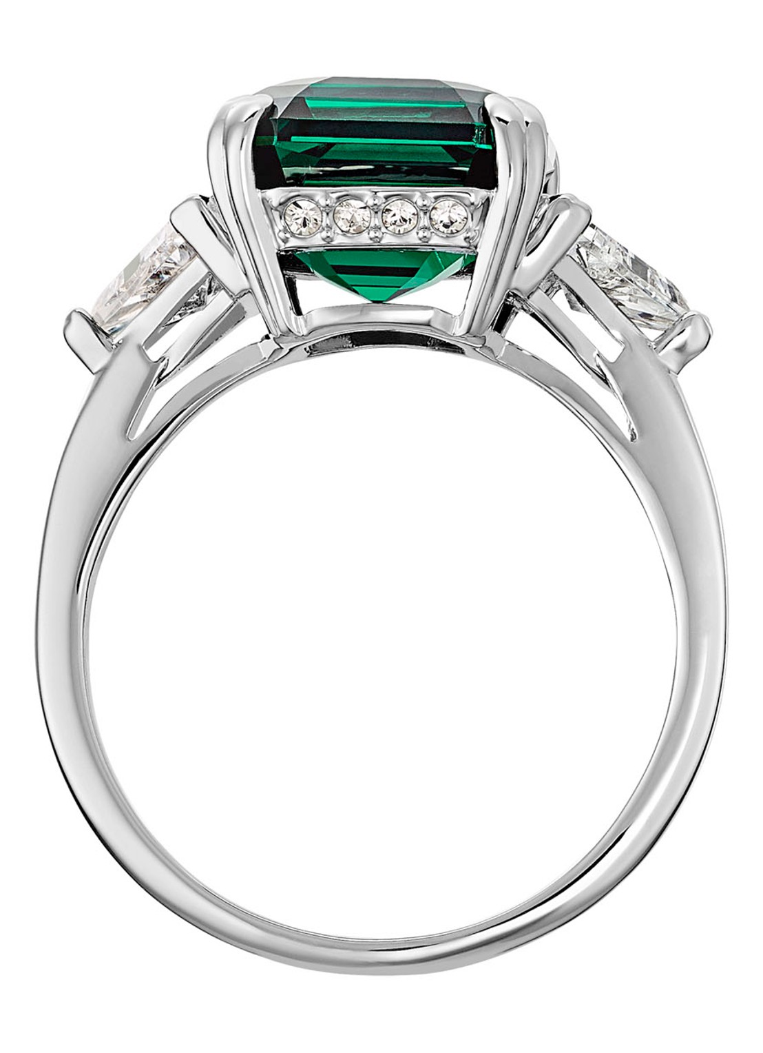 Swarovski Attract ring met kristal  - detail zilver