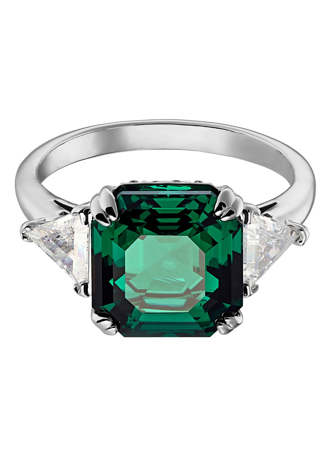 Swarovski Attract ring met kristal  - voorkant 3 zilver